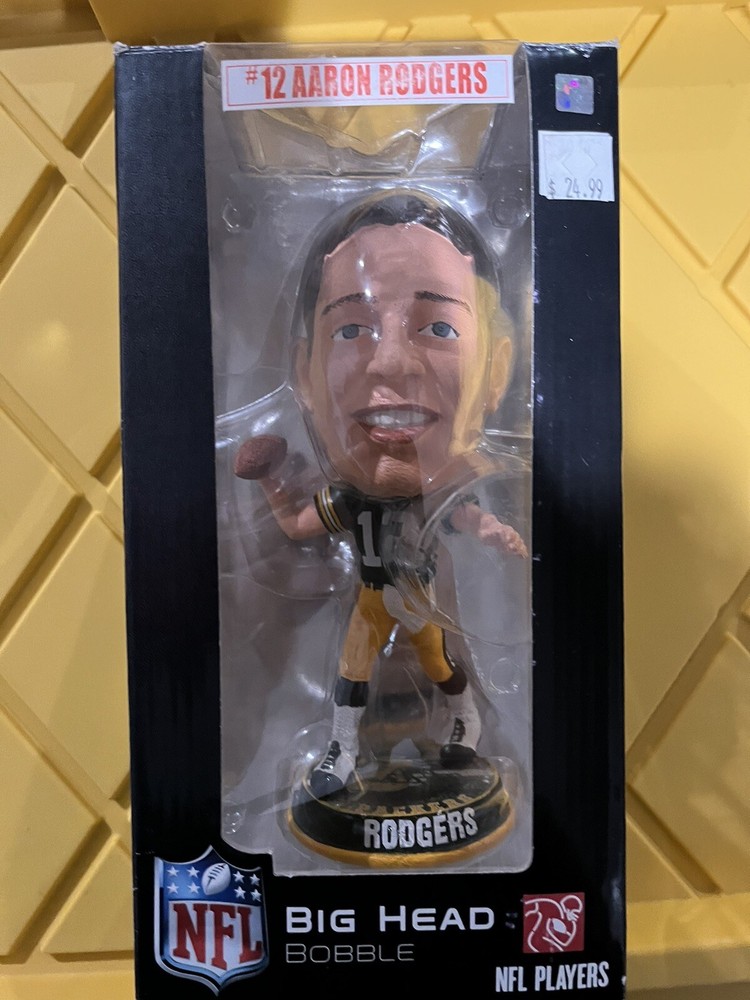 Aaron Rodgers Green Bay Packers FOCO LE Caricature Bobblehead New In Box Last 3 Available-image