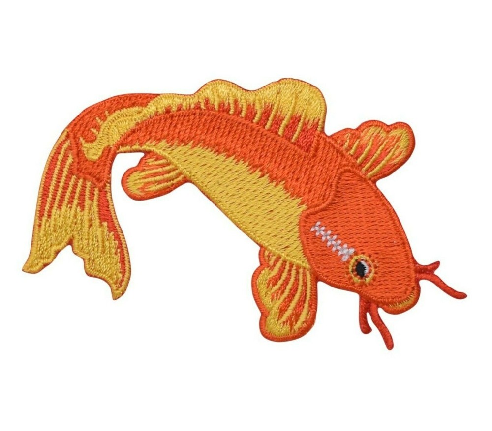 Koi Fish Orange/Yellow Ornamental Carp - Iron on Applique/Embroidered Patch