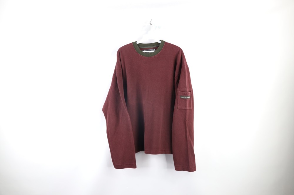 Vtg 90s Abercrombie & Fitch Mens XL Heavyweight Ribbed Long Sleeve T-Shirt USA-image