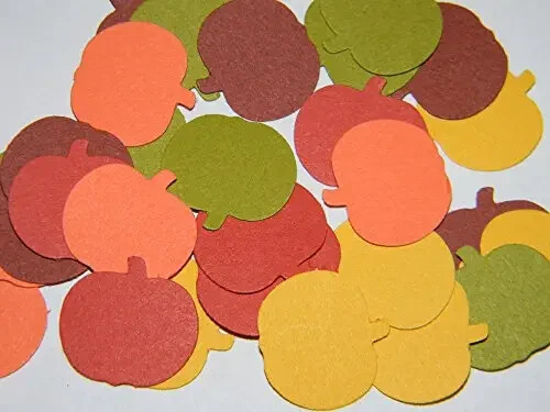 Little Mini pumpkin confetti fall decorations thanksgiving table scatter die cut