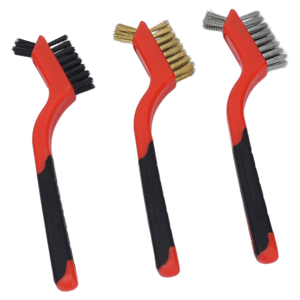Wire Brush Set Brass Stainless Steel  Curved Handle Grip For JY