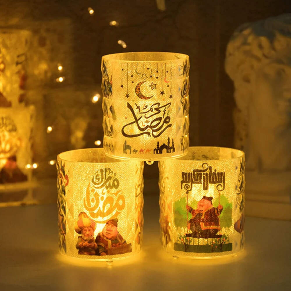 Ramadan Kareem Led Candle Light Eid Mubarak Decoration for Home Islamic Muslim P