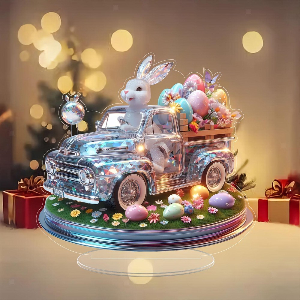 Easter Bunny Table Decoration Desktop Ornament for Home Holiday Fireplace