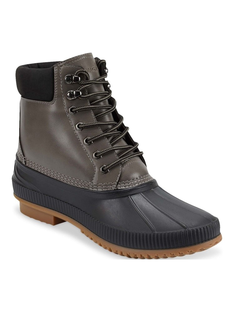TOMMY HILFIGER Mens Gray Collar Waterproof Colins 2 Round Toe Duck Boots 11