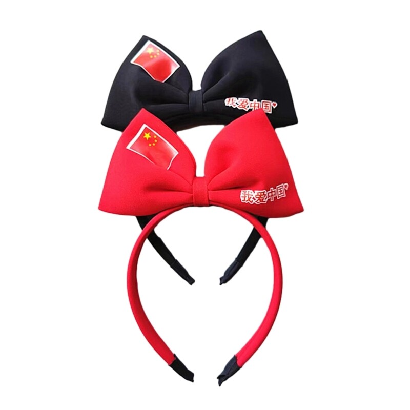 Sparkly Five-Pointed Star Bowknot Hairband for Mardi Gras & National Day Celebrations