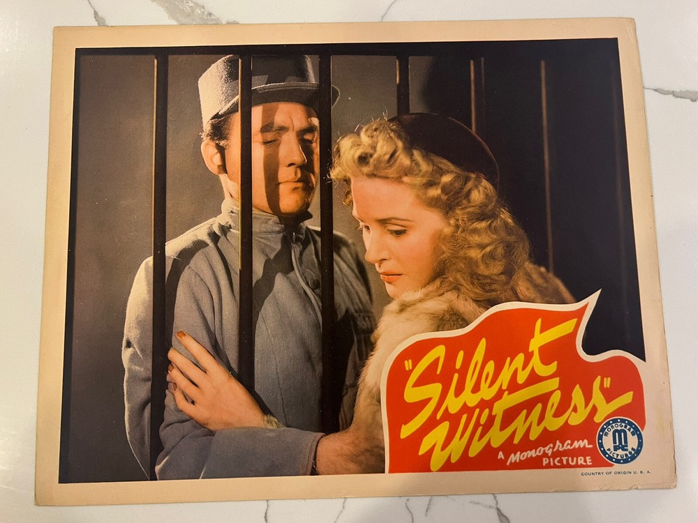 Lobby Card 1943 SILENT WITNESS blonde Maris Wrixon visiting jail crime