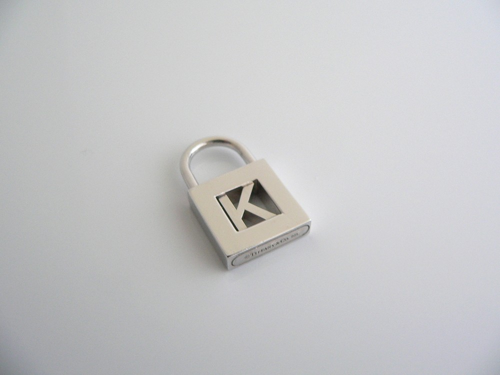 Tiffany & Co Alphabet K Padlock Charm Pendant 4 Necklace Bracelet Silver Gift
