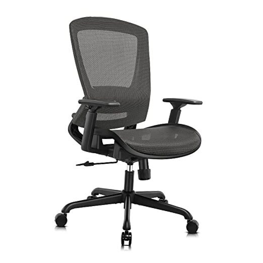 Ergonomic Mesh Office Chair with Sturdy Design in Grey for Desks
