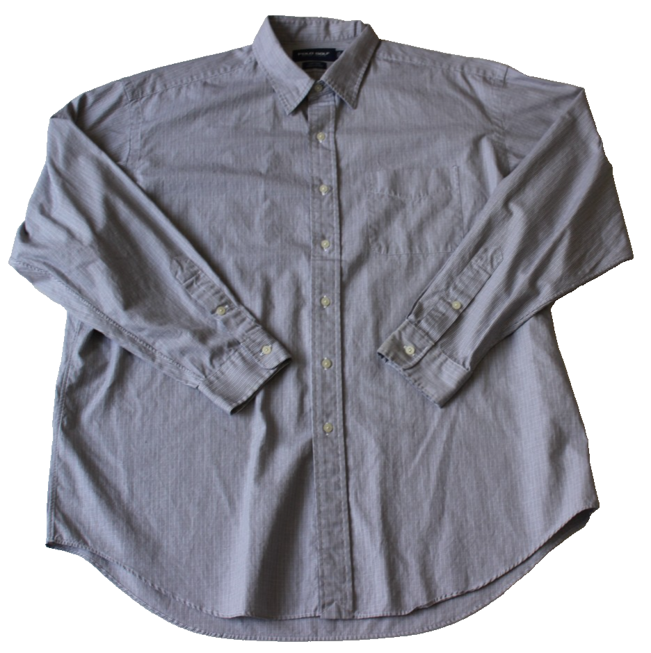 Polo Golf Ralph Lauren Men's Lofting Button-Up Shirt Size XL Blue Plaid Cotton