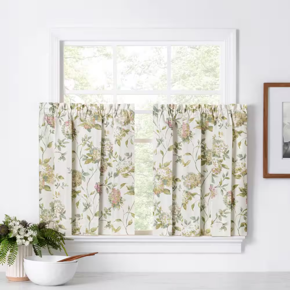 Abigail Multi Floral Rod Pocket Room Darkening Curtain - 28 In. W X 24 In. L (Se-image