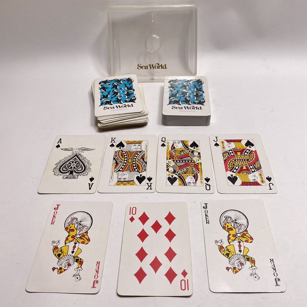 Vintage 1982 Sea World Shamu Orca Playing Cards 2 Decks