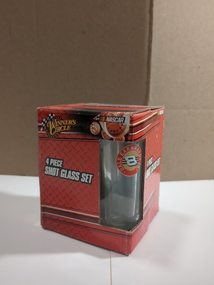 Nascar Dale JR #8 4 PIECE GLASSWARE SET WINNERS CIRCLE 2006 16oz - NIB