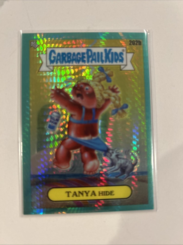 2022 Topps Chrome Garbage Pail Kids Series 5 Aqua Prism Ref #202b Tanya Hide