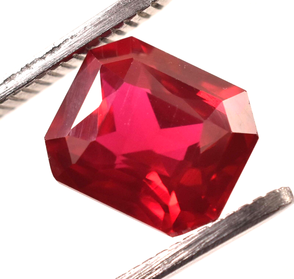 7.95 Ct Certified Pigeon Blood Red Ruby Loose Gemstone Emerald Cut