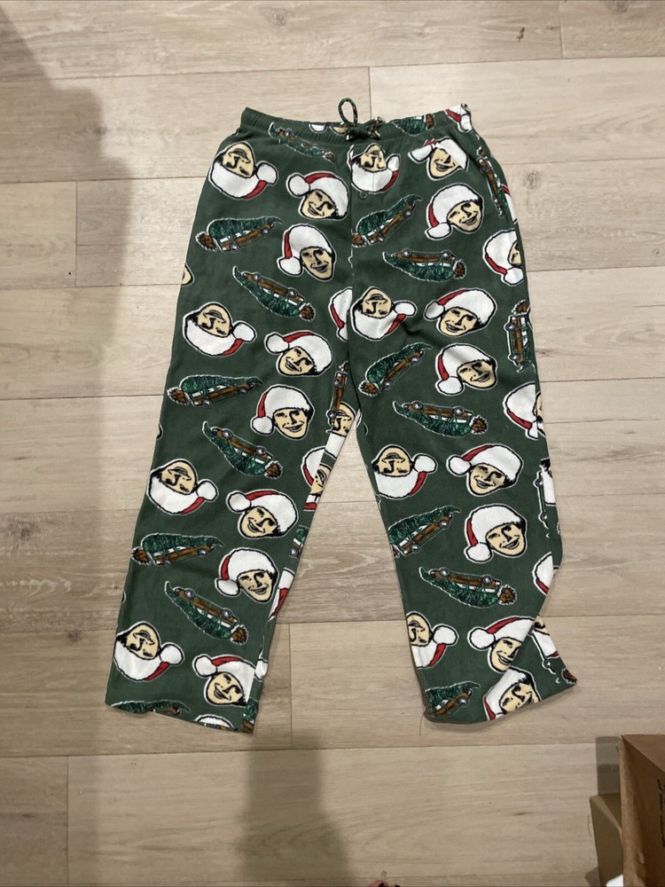 National Lampoons Christmas Vacation Pajama Pants Men’s Medium Fleece