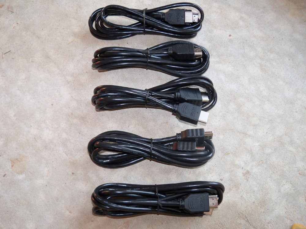 6ft HDMI Cable 5-Pack for HDTV, DirecTV, Dish, PS4, DVD - 1080i/1080p