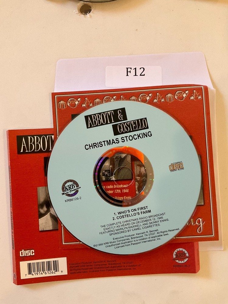 Abbott & Costello Christmas Stocking CD No Case No Tracking #F12-image