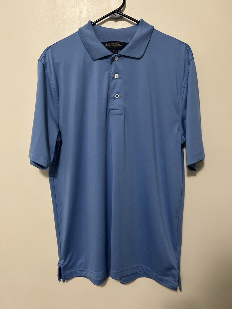 Brooks Brothers Performance Polo Shirt Mens M Blue Lightweight Stretch golf