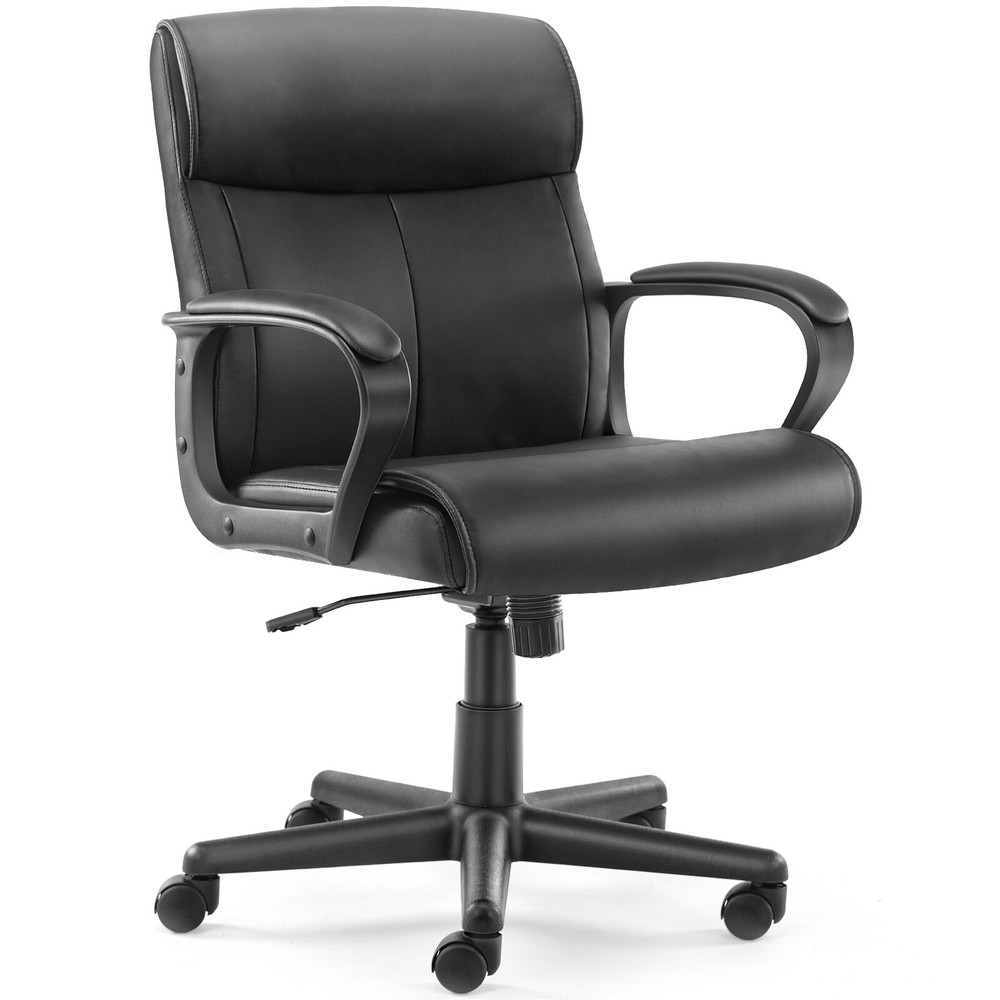 Boss Executive Office Chair Black Ergonomic Desk Chair PU Leather Heavy Duty