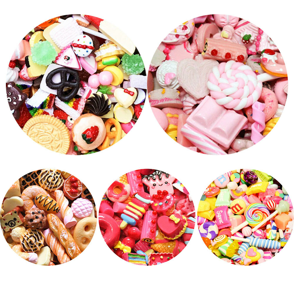 10-40Pcs/Pack Mixed Style Resin Toy Play Model DIY Phone Case Decor Accessories