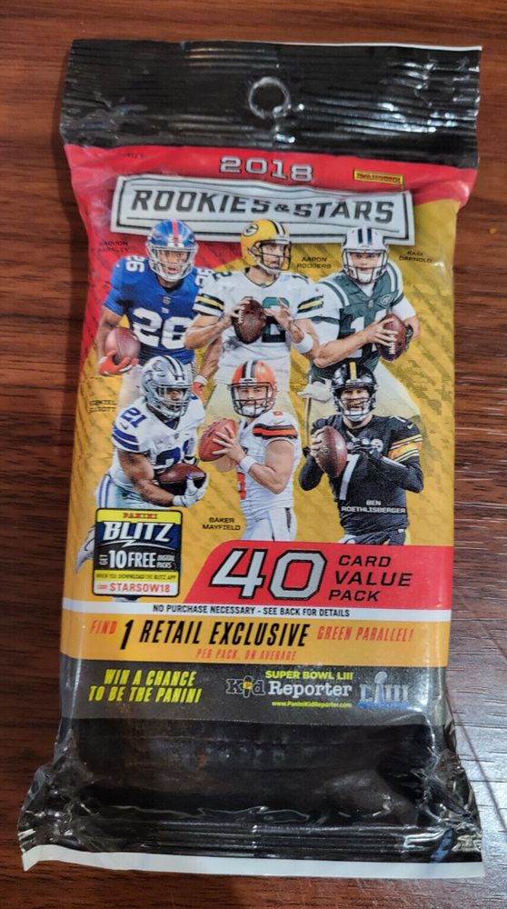 2018 Rookies and Stars Football 40 Card Pack - See Checklist Within