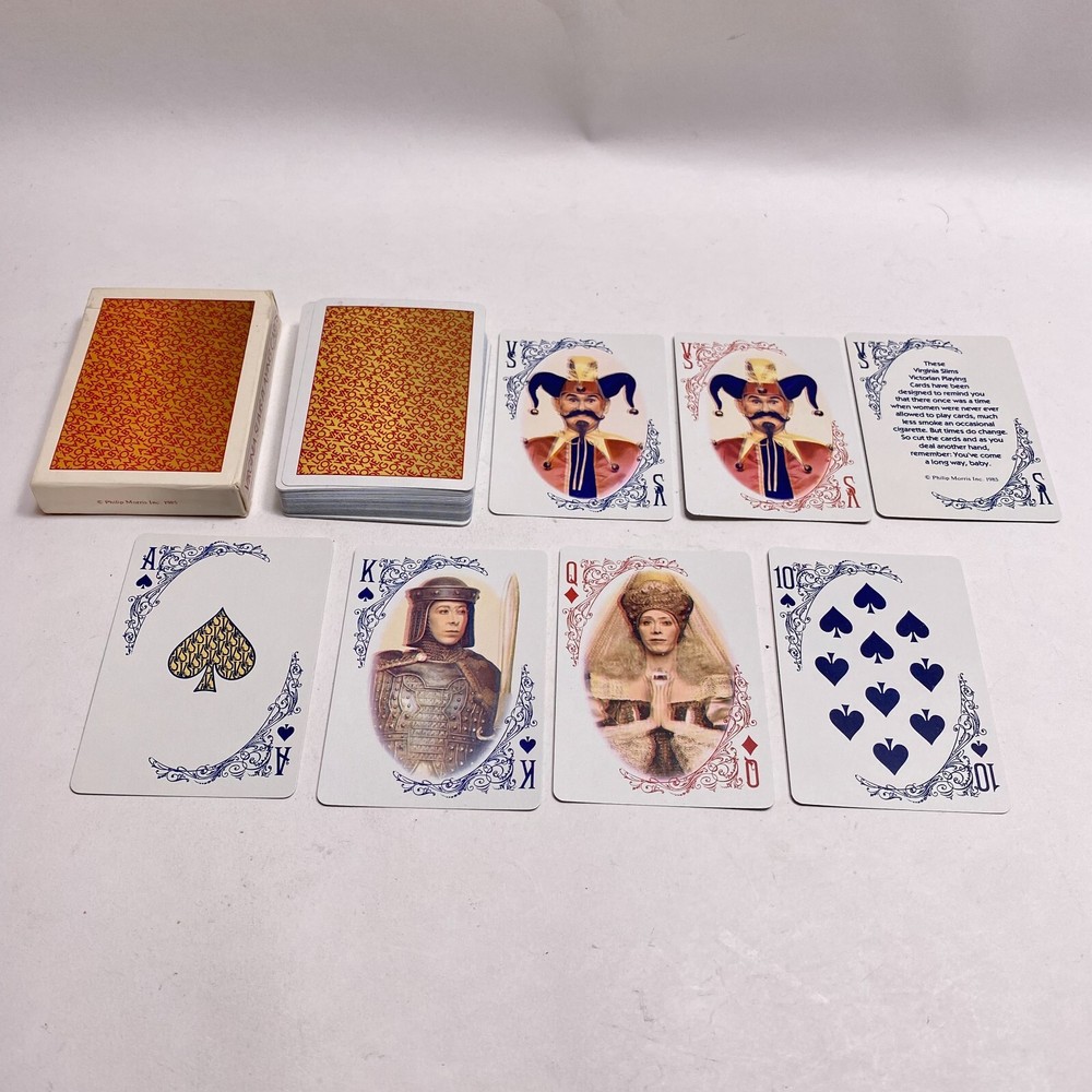 Vintage 1985 Virginia Slims Victorian Playing Cards Deck Orange