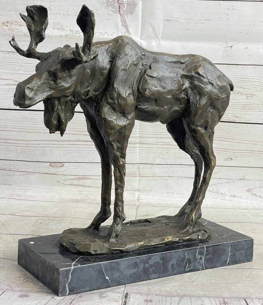 Majestic Bronze Moose Statue for Cabin Decor or Hunting Enthusiast Gift