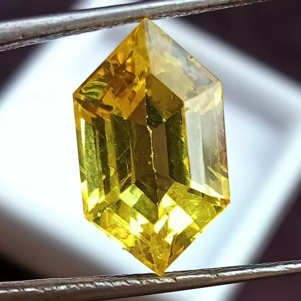 Natural Yellow Fancy Hexagon 9.94 Ct Sapphire Loose Gem EGL Certified