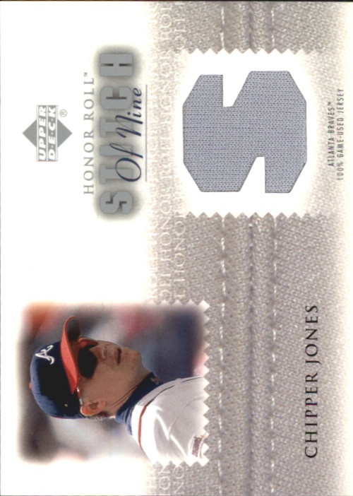 2002 UD Honor Roll Stitch of Nine Game Jsy Braves Baseball Card #S9CJ3 C.Jones