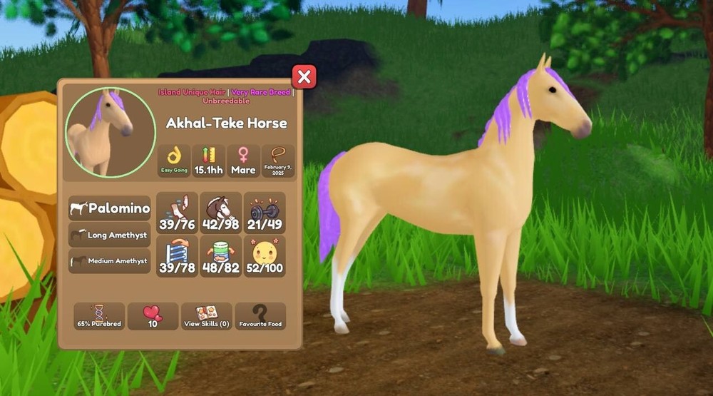 [Wild Horse Islands; Roblox] Amethyst Palomino Akha-Teke (read desc!)