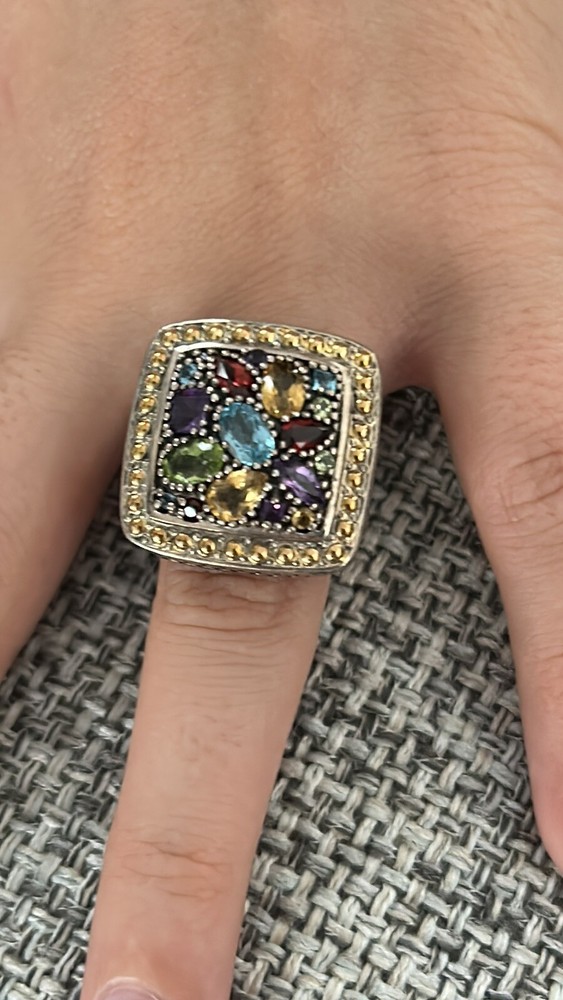 Effy dazzling multigemstone cocktail ring with vibrant stones