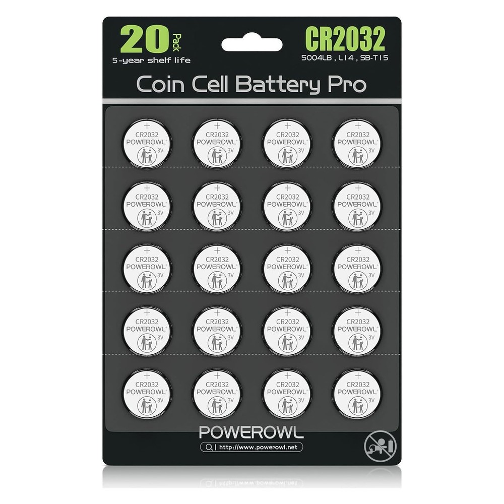 High Capacity CR2032 Battery 20-Pack 3v Lithium Batteries Leak-Free Long Last...