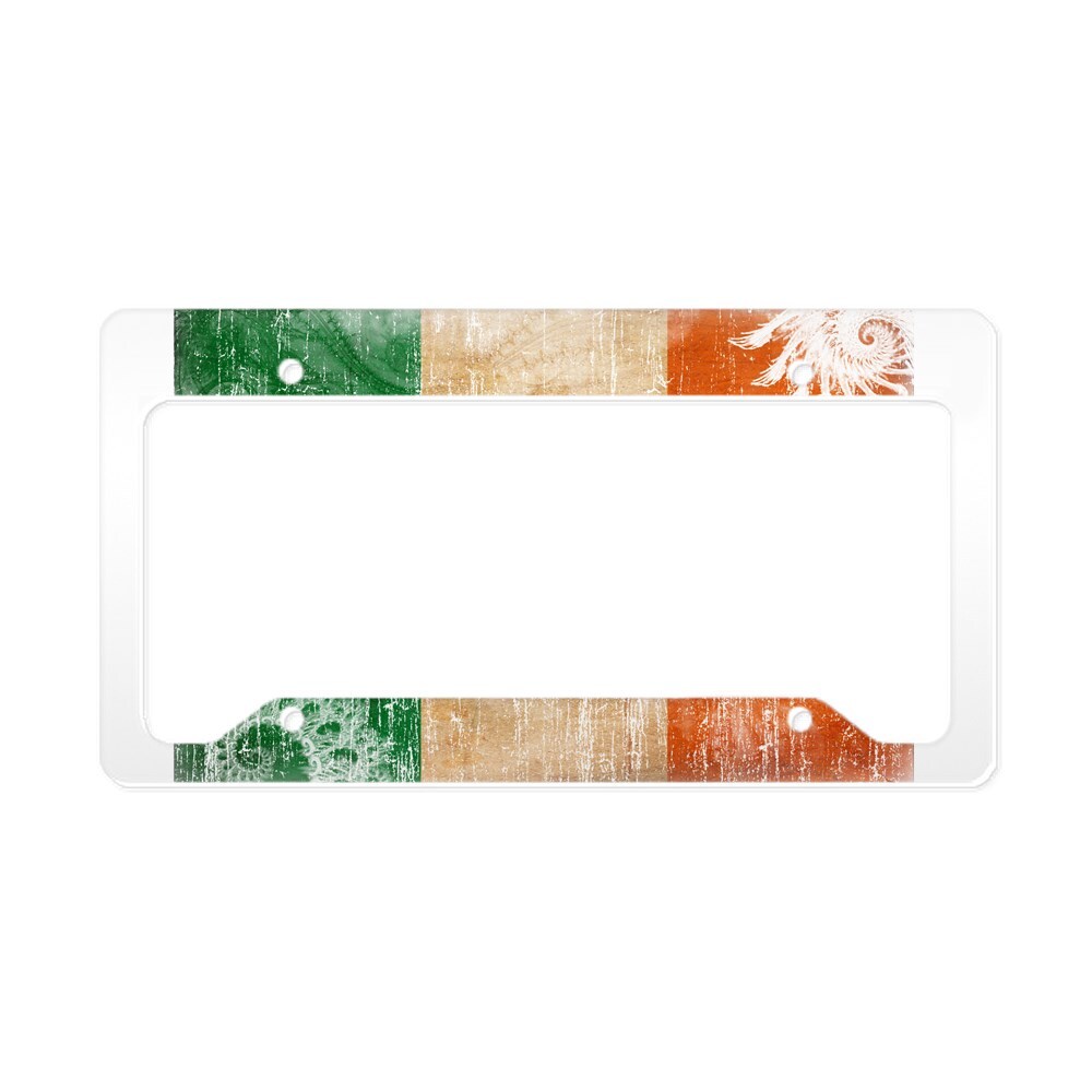 CafePress Ireland Flag License Plate Holder License Frame (646680365)