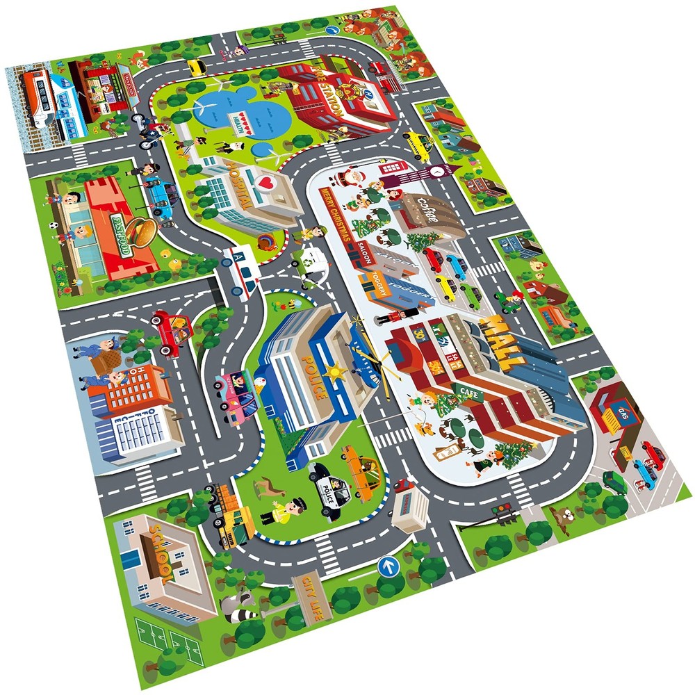 Kids Dream Mat Modern City Toy Playmat for Parent-Child Interactive Play and Learning