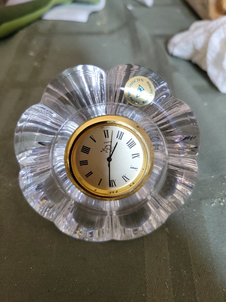 Vintage Waterford Genuine Lead Crystal Paperweight Clock 2x2 Germany