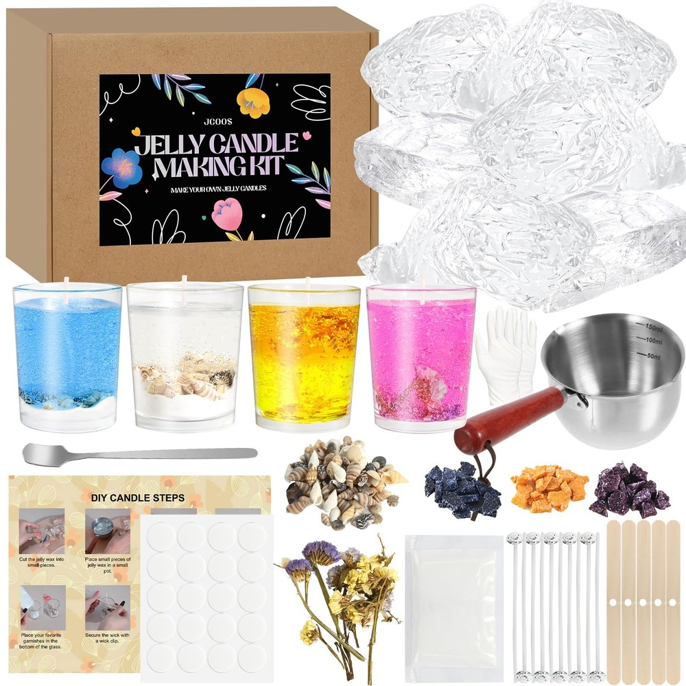 DIY Candle Making Kit with 1.5 lb Jelly Wax Melts for Adults