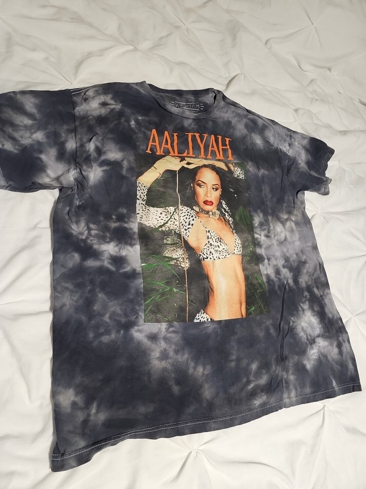 Vintage Aaliyah Graphic T Shirt Size XL Hip Hop Rap Y2K 90s-image