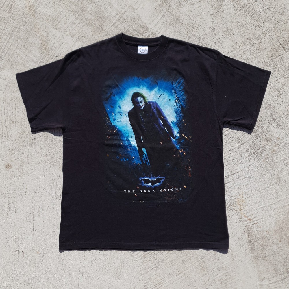 2008 DC Comics Бэтмен Темный рыцарь Джокер рубашка мужская большой черный кино футболка