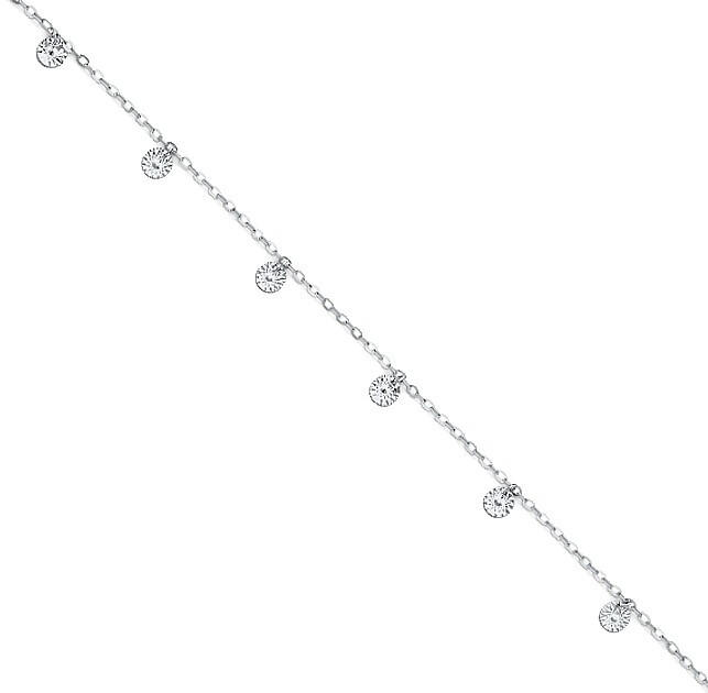 NEW 14K WHITE GOLD LIGHT ELEGANT ANKLET