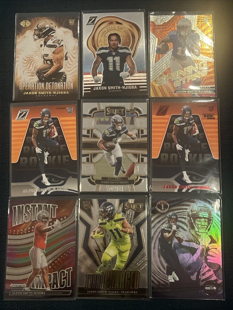 Jaxon Smith-Njigba Seahawks RC Rookie Lot(9) Select Illusions Zenith Draft Picks