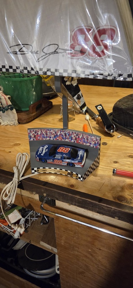 NEW Vintage Abco Racing Connection Dale Jarrett #88 High Bank Table Lamp NEW-image
