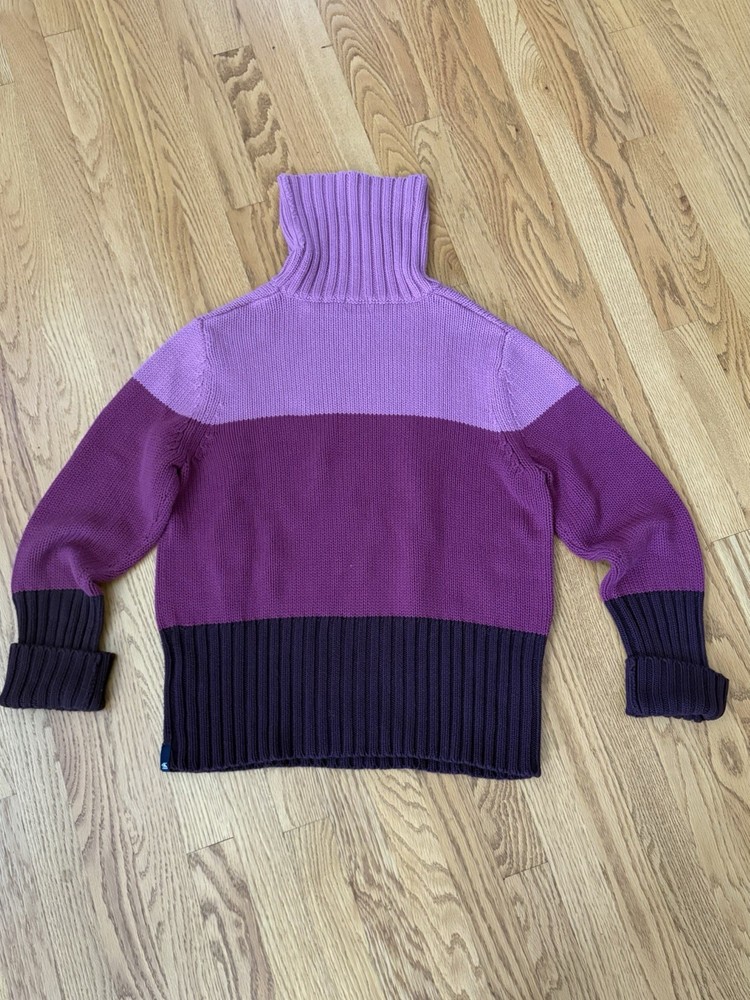 Vintage 90s Calvin Klein Women's Tri-Colored Turtleneck Sweater Long Sleeve XL