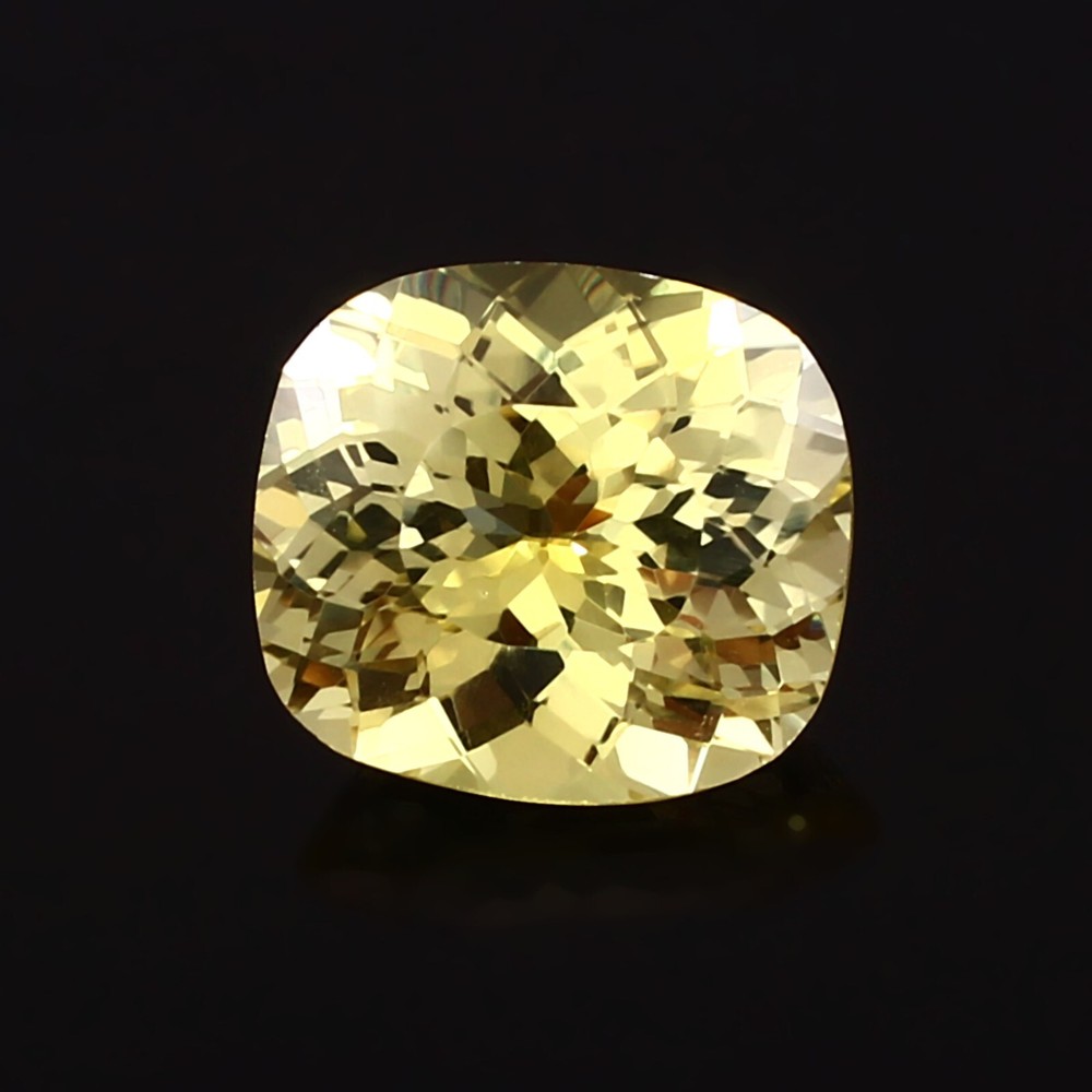 12x11mm Natural Flawless Ceylon Yellow Sapphire Loose Cushion Cut Gem-image