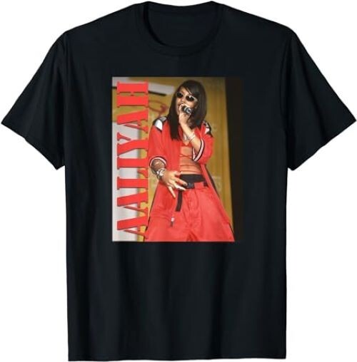 Aaliyah T- Shirt Black Short Sleeve Unisex All Size S-234XL Gift For Fan Shirt-image