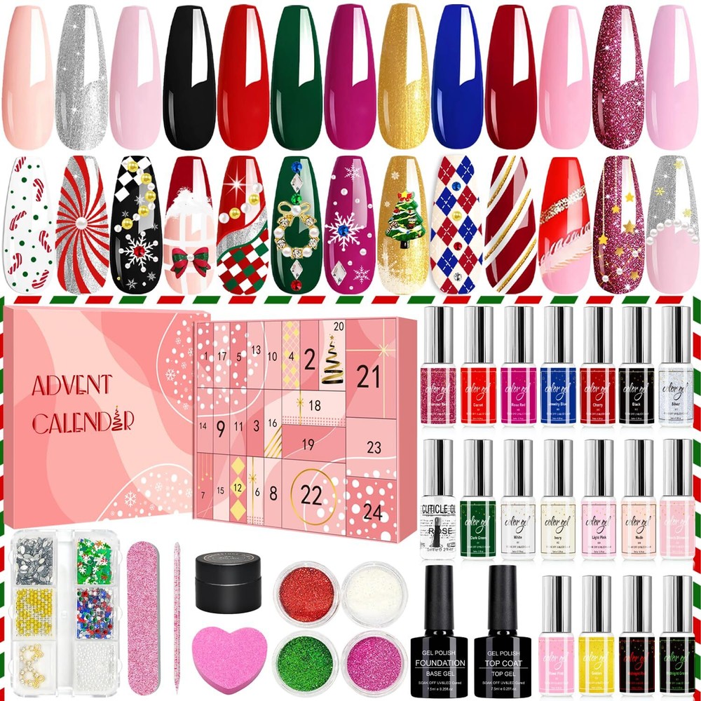 2024 Beauty Makeup Advent Calendar with Nail Polish Set Gift