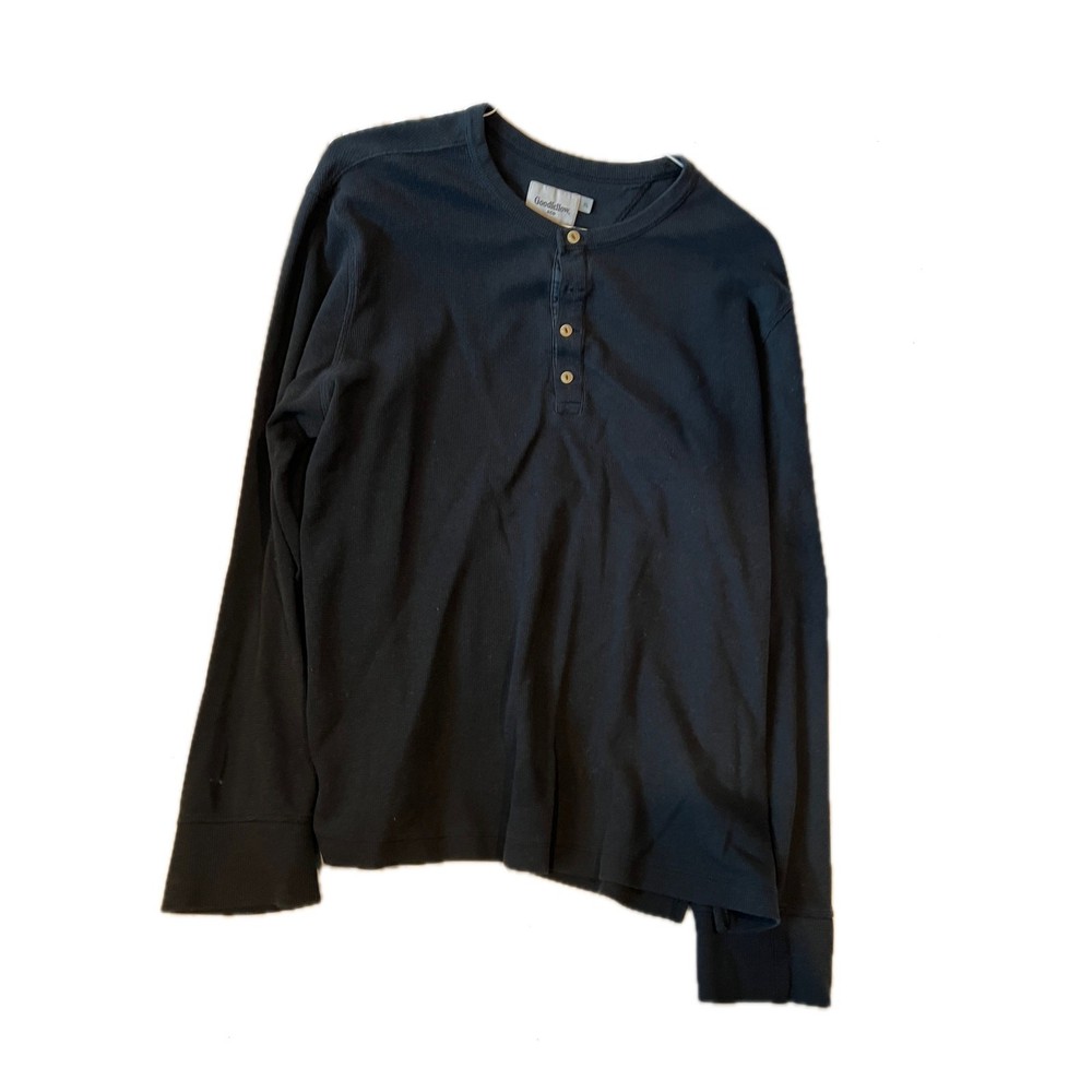 Goodfellow & Co Thermal Henley Charcoal Gray Mens XL