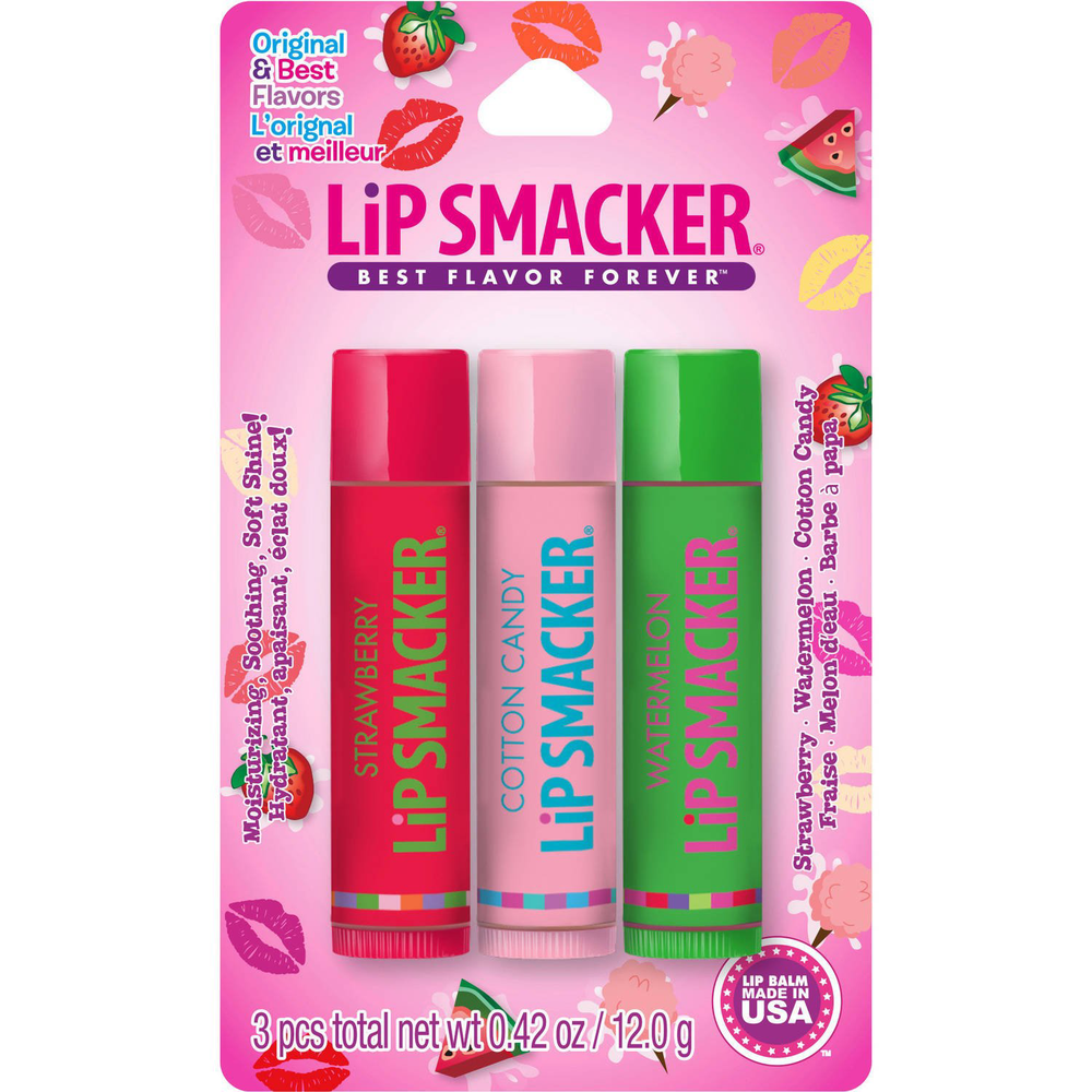 Lip Smackers Lip Balm Trio Strawberry, Watermelon, Cotton Candy