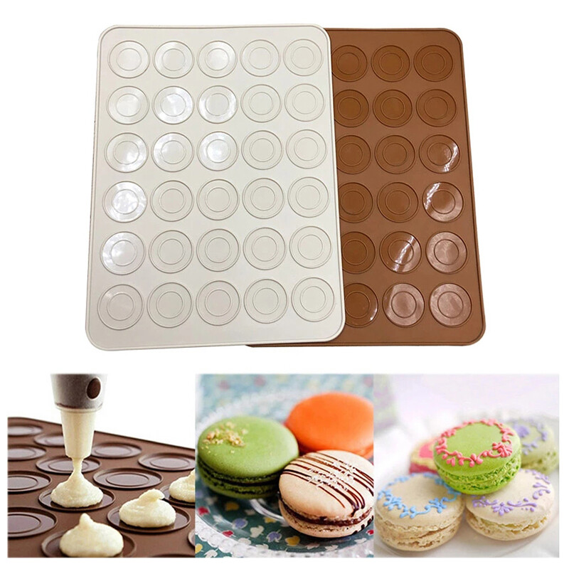 30 Cavity Silicone Pastry Cake Macaron Macaroon Oven Baking Mould Sheet MatB*a5