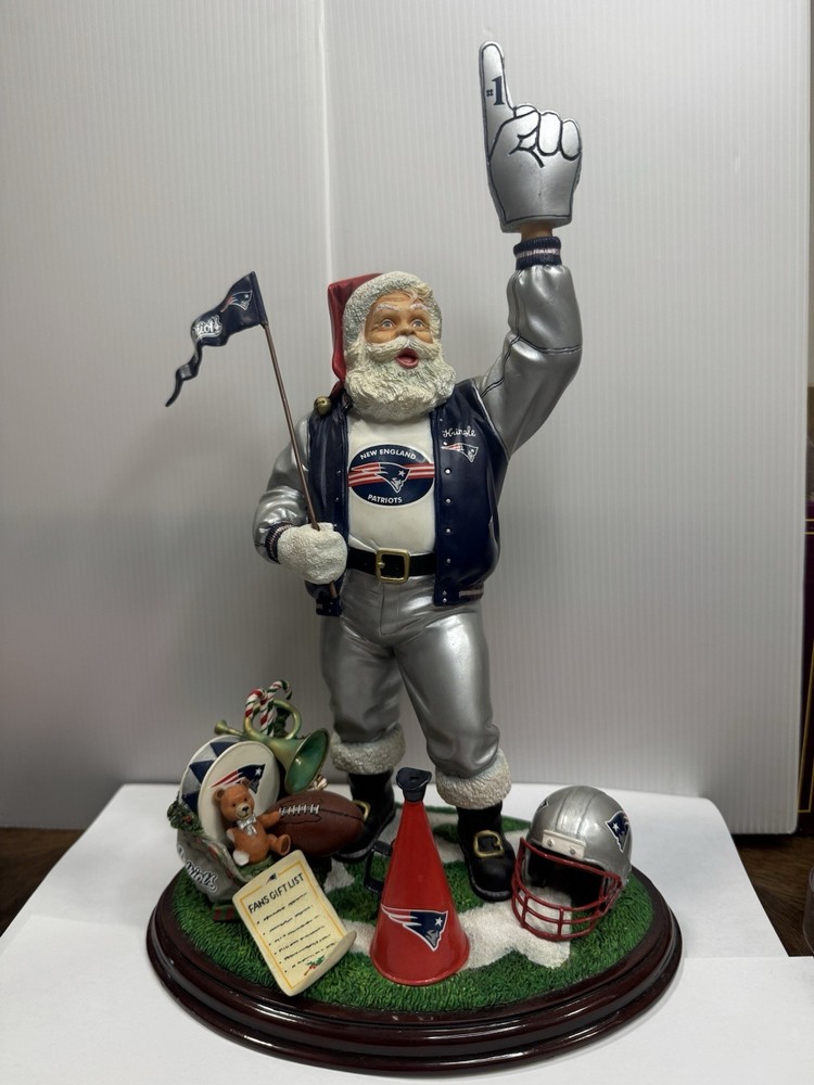 New England Patriots Santa Claus And Mrs.claus NFL Danbury Mint 2000/2001.as Is.