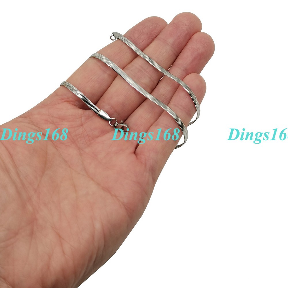 18K White Gold Filled Tarnish & Nickel-Free 20in 2mm Flat Snake Chain Necklace